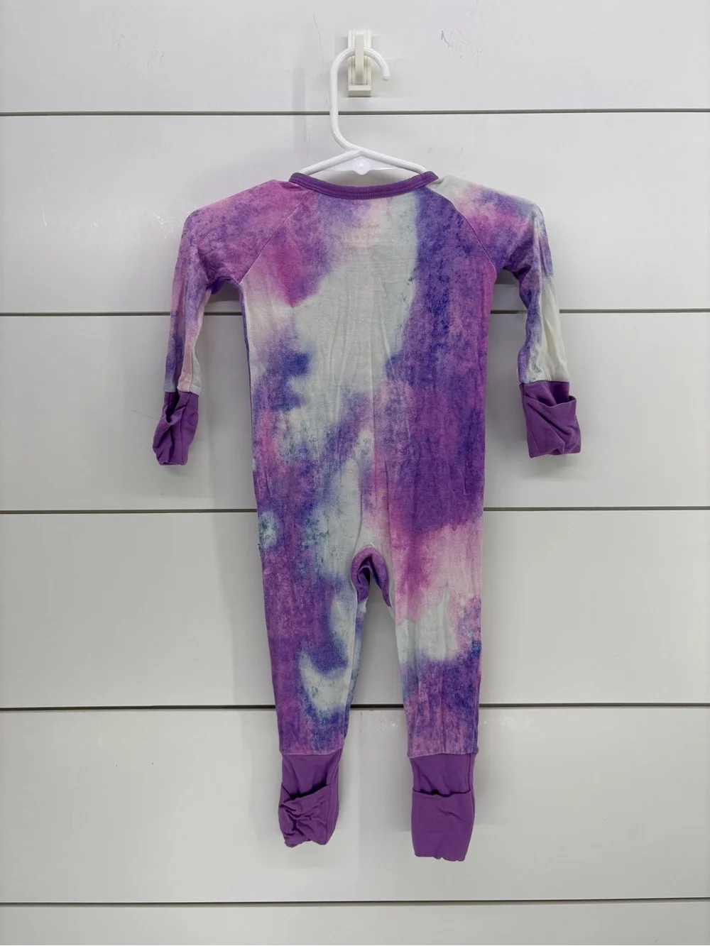 Little Sleepies Purple Tie-Dye Zip Footed Pajamas